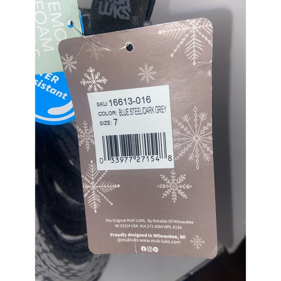 MUK LUKS Women's Nikki Boots - Blue Steel/Dark Gray - Size 7 - Mid Calf (V) - Picture 7 of 13